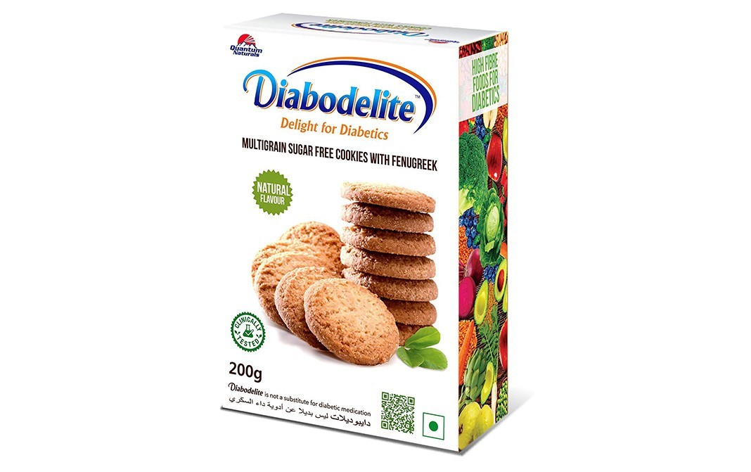 Diabodelite Multigrain Sugar Free Cookies With Fenugreek - Natural Flavour   Box  200 grams